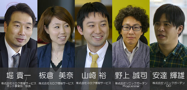 堀様、山崎様、板倉様、野上、安達のご紹介